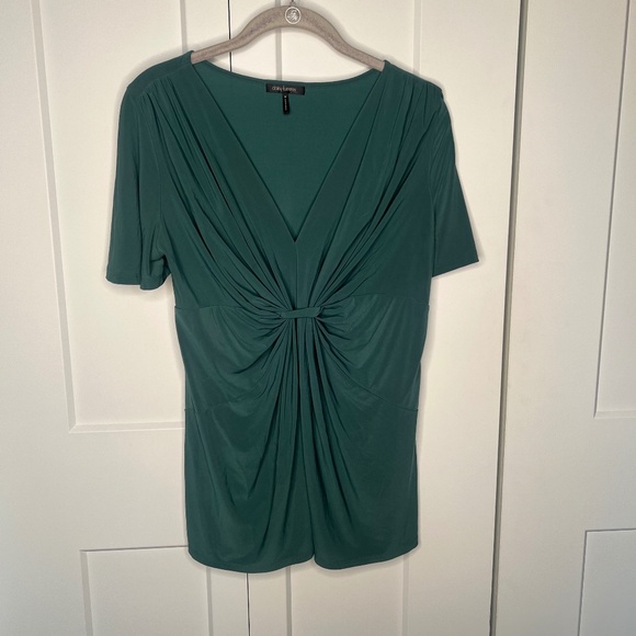 Daisy Fuentes Ruched Short Sleeve Blouse Women's Size Medium - Picture 1 of 6